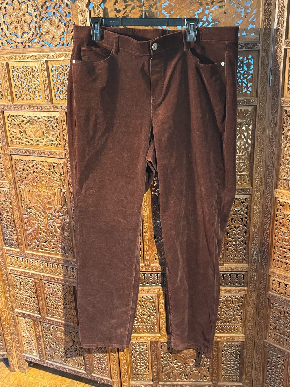 J. Jill Women's Straight Leg Corduroy Jeans in Dark Brown